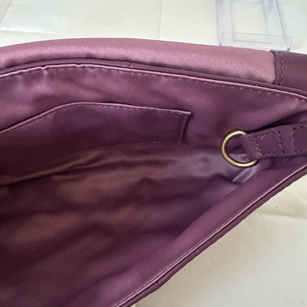 Coach Plum Leather Wristlet with Gold Accents - Picture 12 of 13